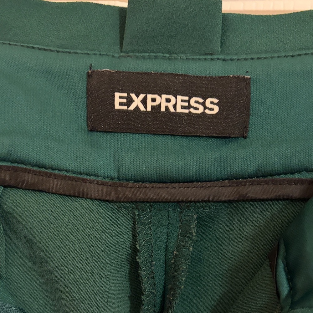 Express Forest Green Paperbag Waist Trousers - Picture 2 of 11